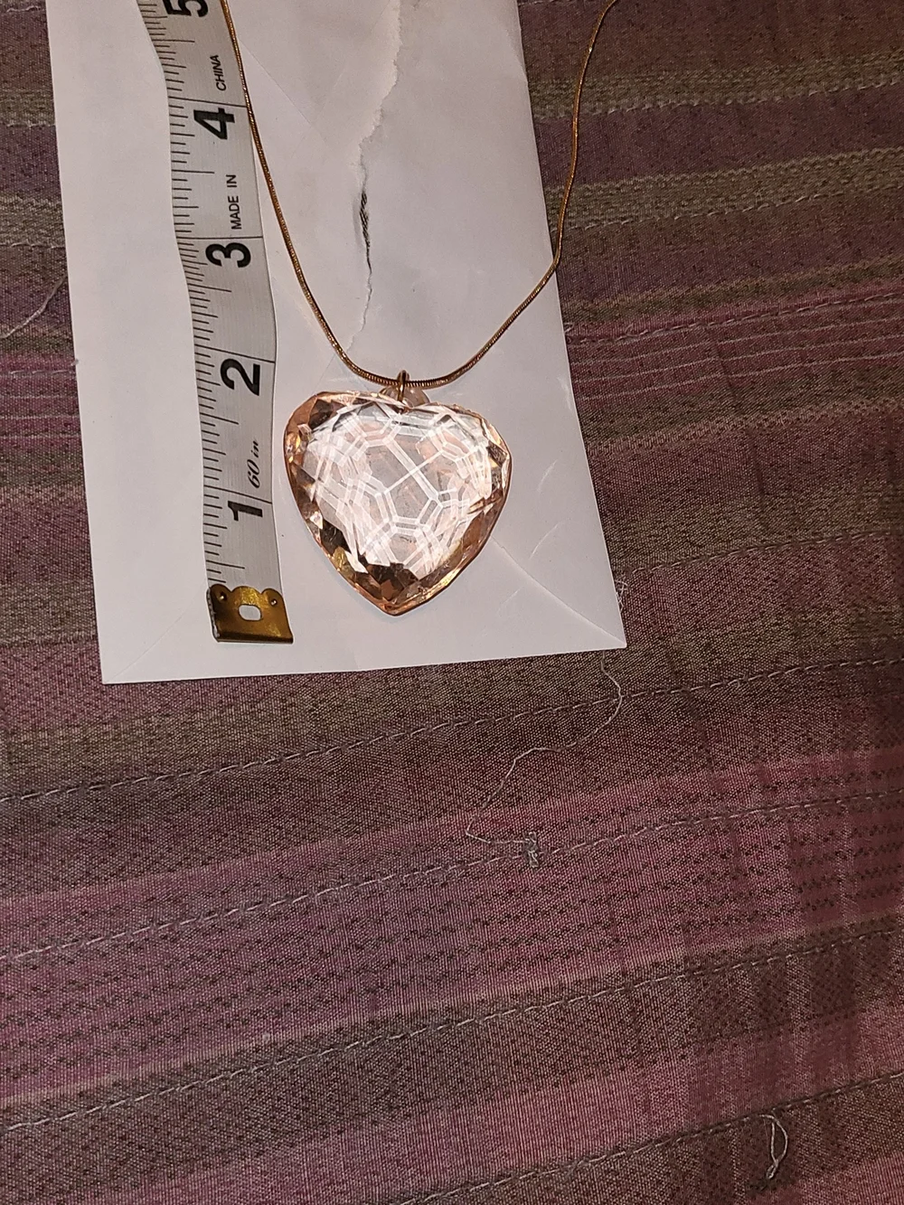 Urban Outfitters Rose Gold Heart Crystal Pendant Necklace